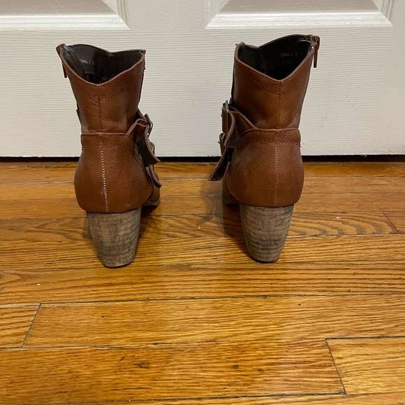Brown leather ankle boots Size 10 - Picture 5 of 6